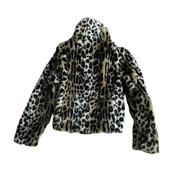 Who What Wear Women's Faux Leopard Print Fur Coat - Size M - Picture 2 of 9